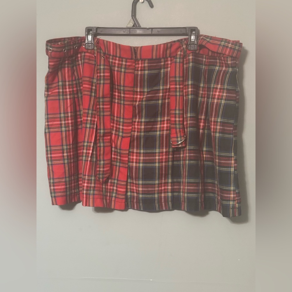 Almost Famous Red Pleated Mini Skirt